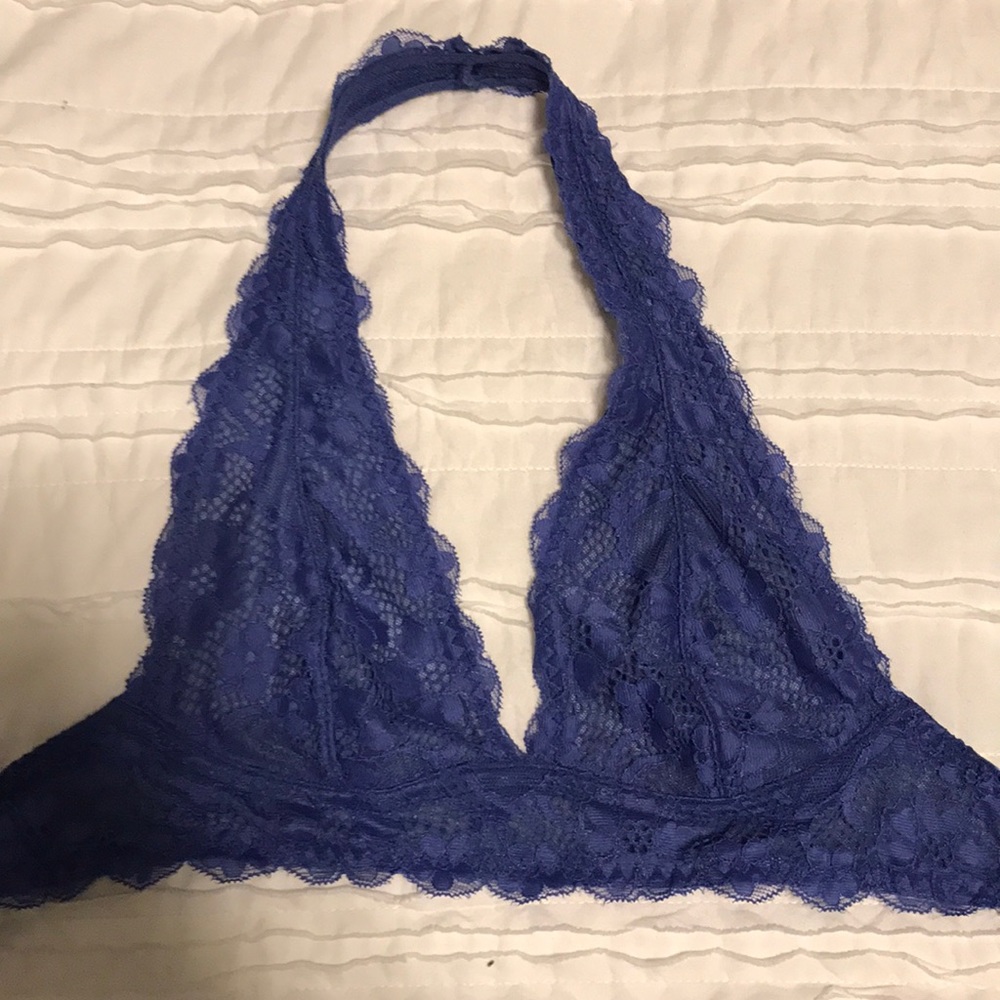 FREE PEOPLE Halter Bralette Royal Blue SZ XS